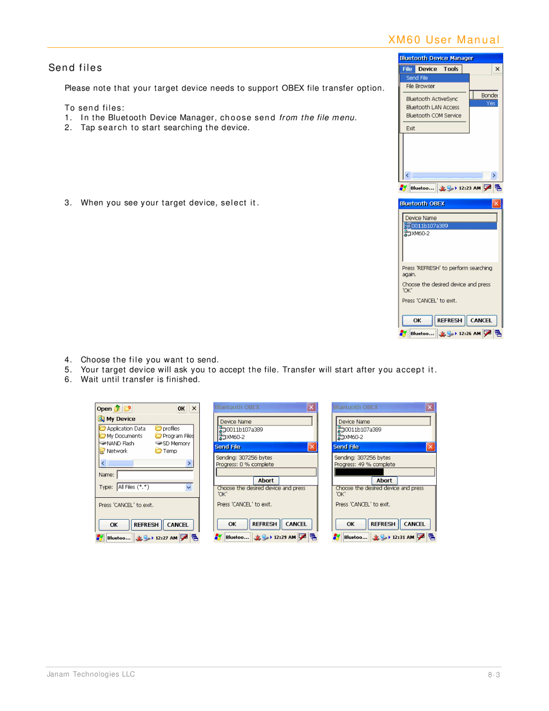 IBM XM60 manual Send files, To send files 