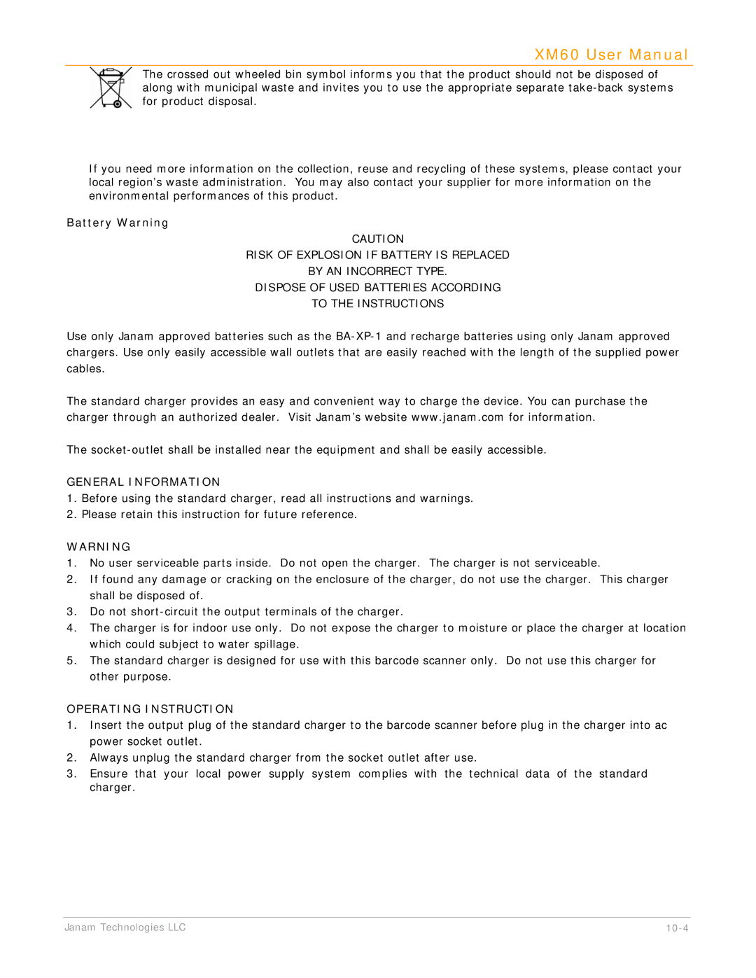 IBM XM60 manual Battery Warning, General Information 