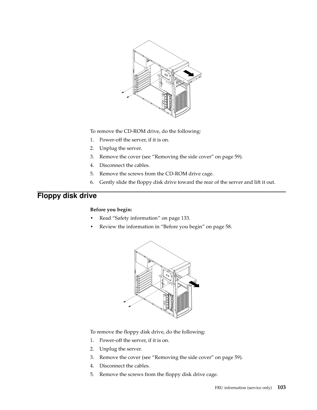 IBM XSERIES 220 manual Floppy disk drive 