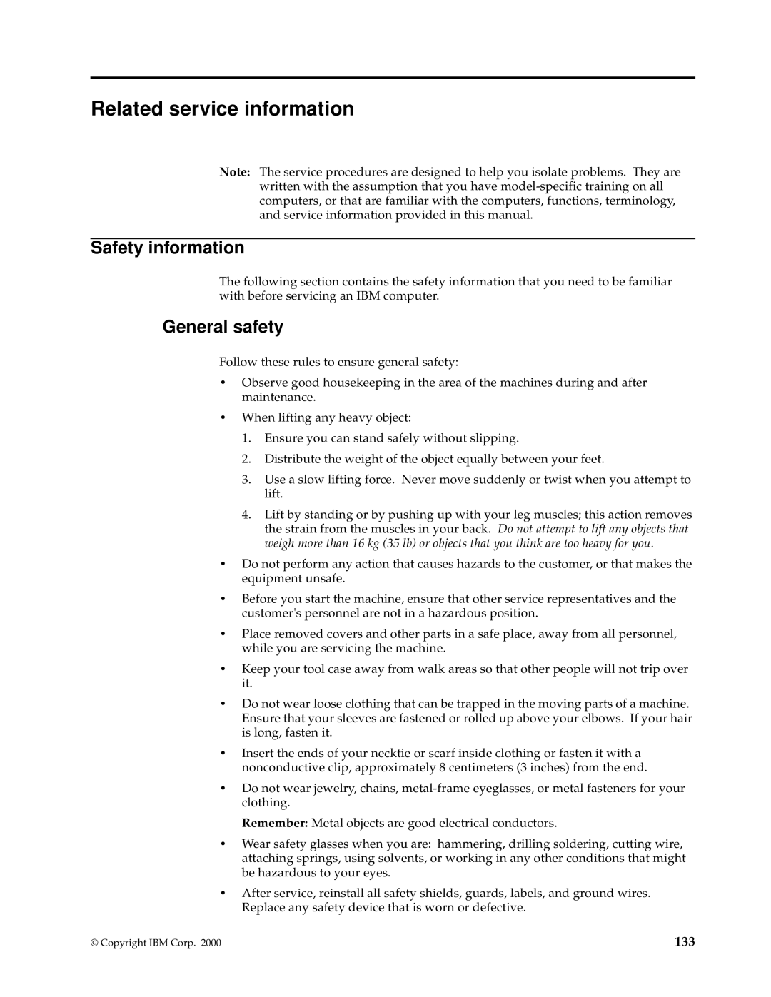 IBM XSERIES 220 manual Safety information, General safety 