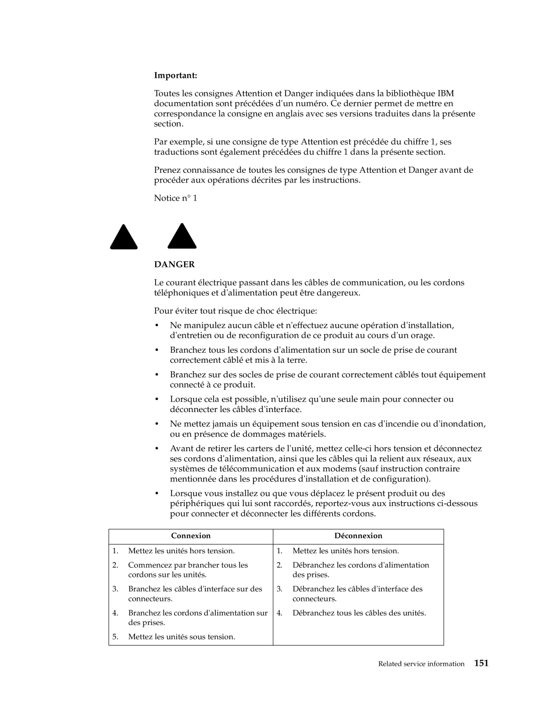 IBM XSERIES 220 manual Connexion Déconnexion 