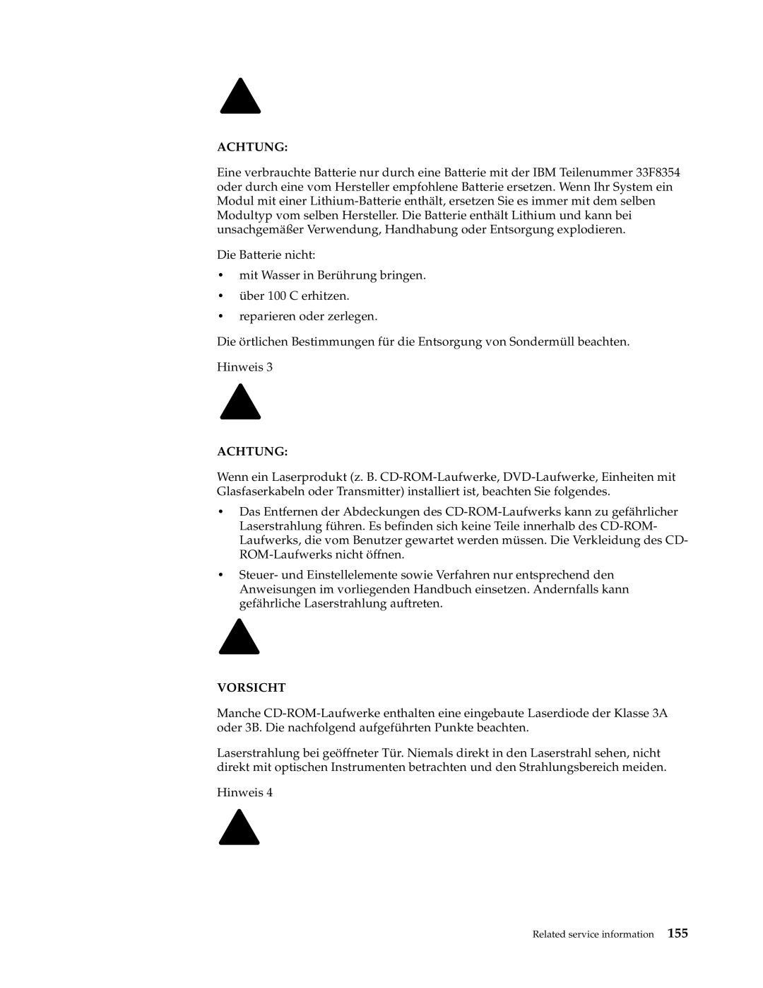 IBM XSERIES 220 manual Achtung 