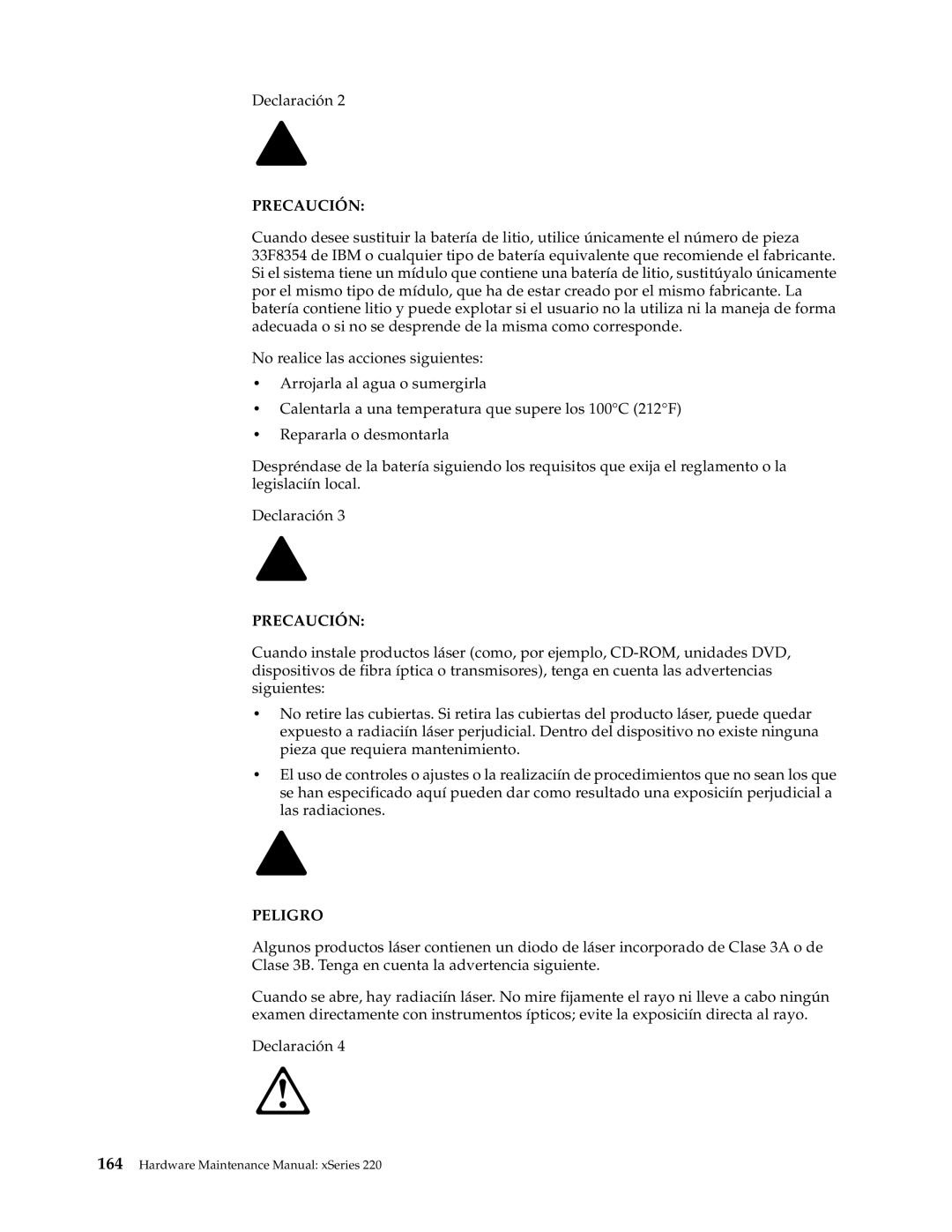 IBM XSERIES 220 manual Precaución 