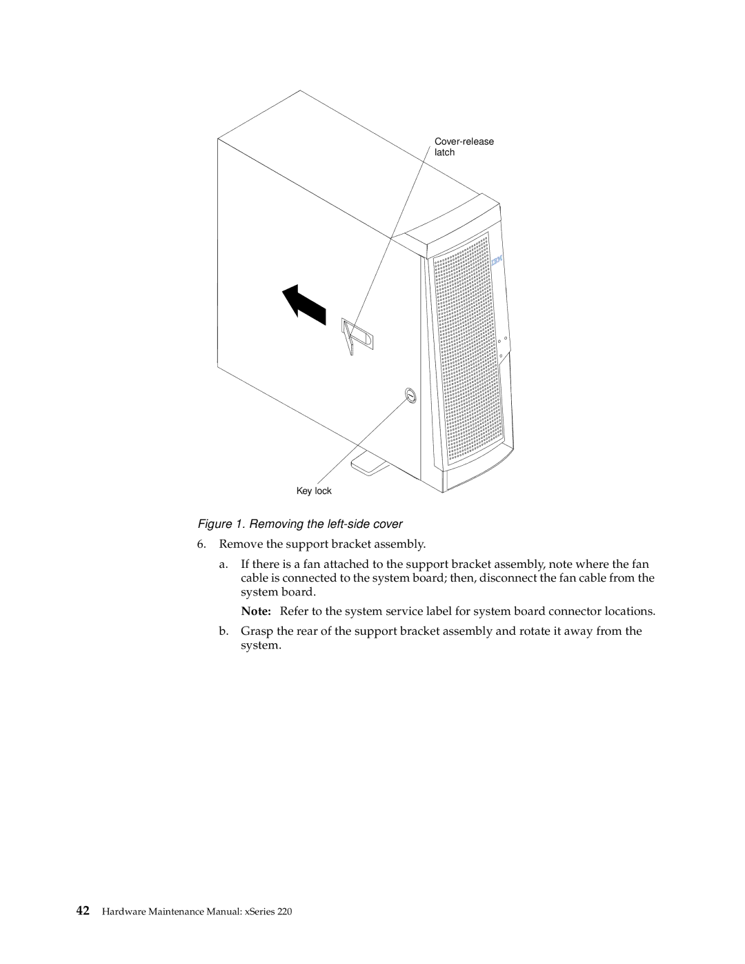 IBM XSERIES 220 manual Removing the left-side cover 