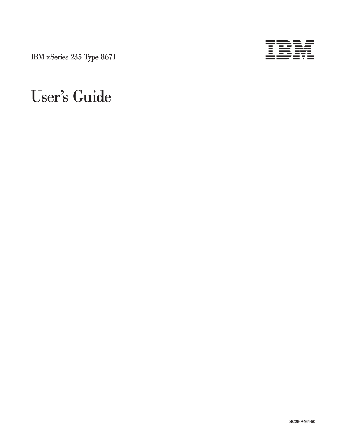 IBM manual User’s Guide, IBM xSeries 235 Type 