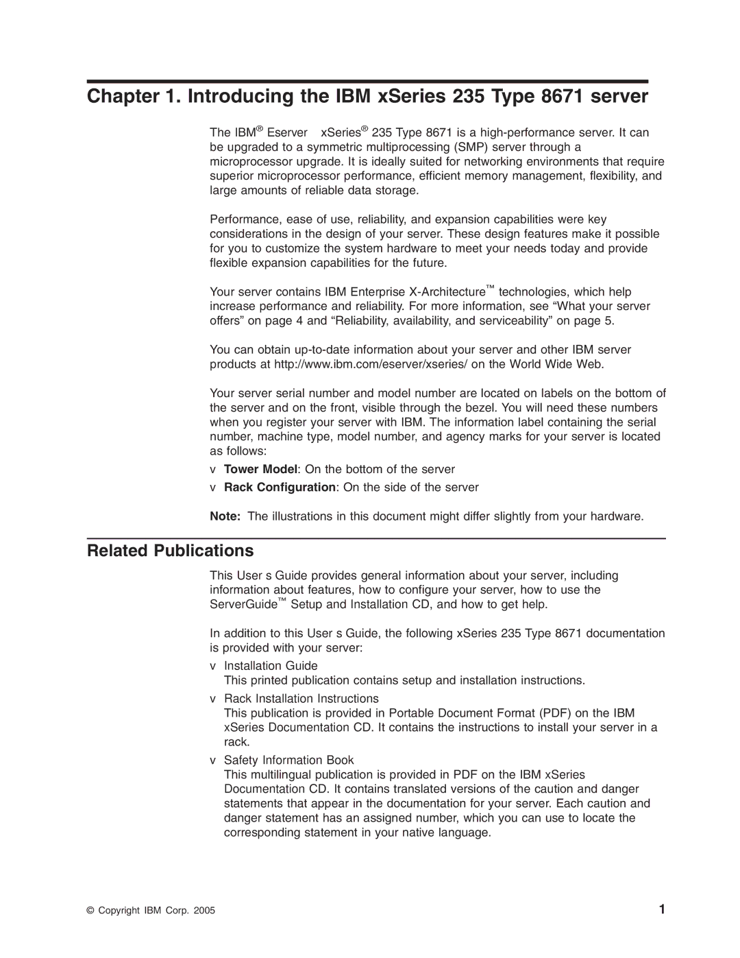 IBM manual Introducing the IBM xSeries 235 Type 8671 server, Related Publications 