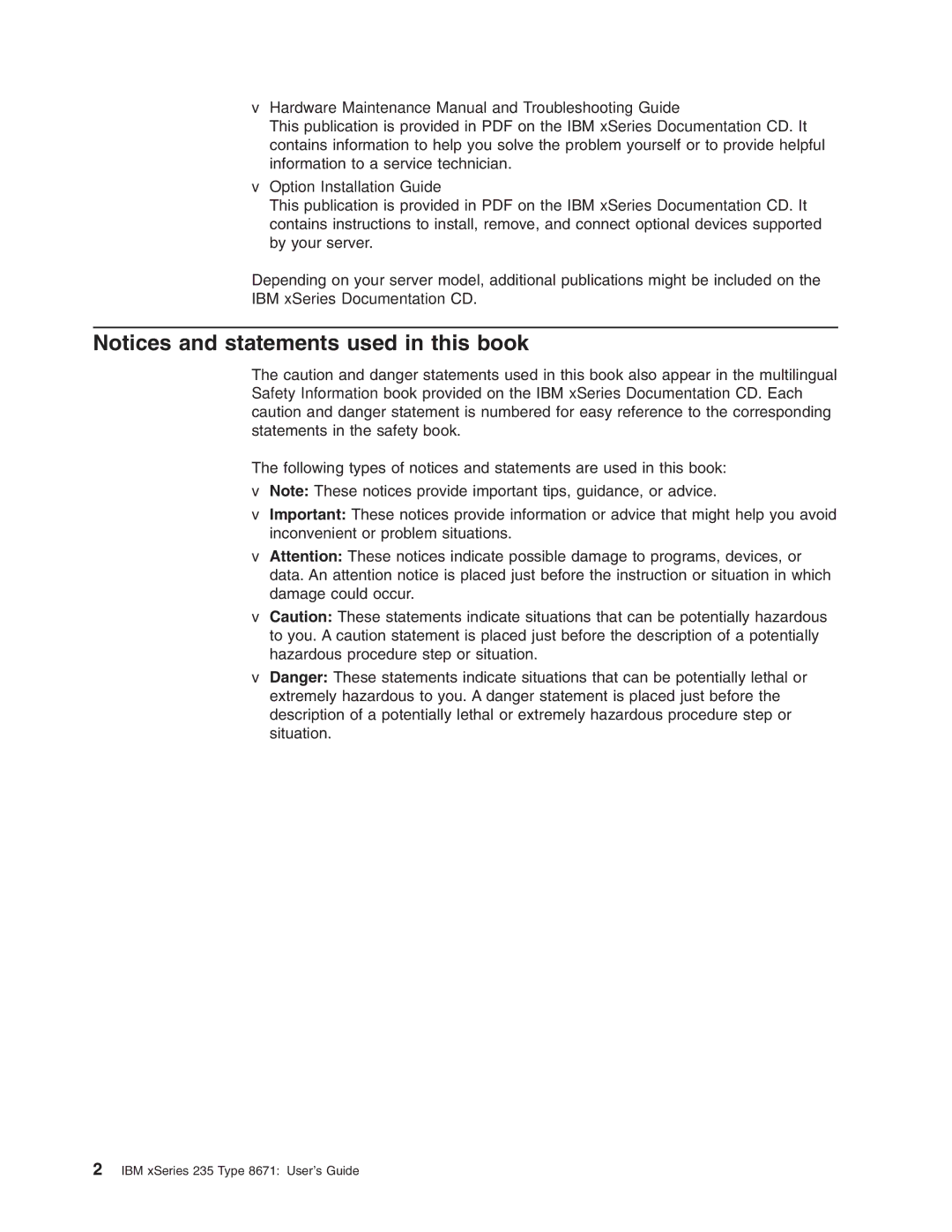 IBM manual IBM xSeries 235 Type 8671 User’s Guide 