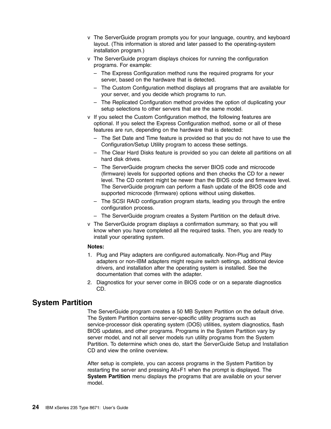 IBM xSeries 235 manual System Partition 