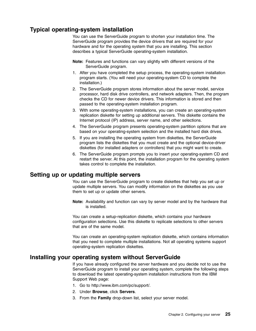 IBM xSeries 235 manual Typical operating-system installation, Setting up or updating multiple servers 