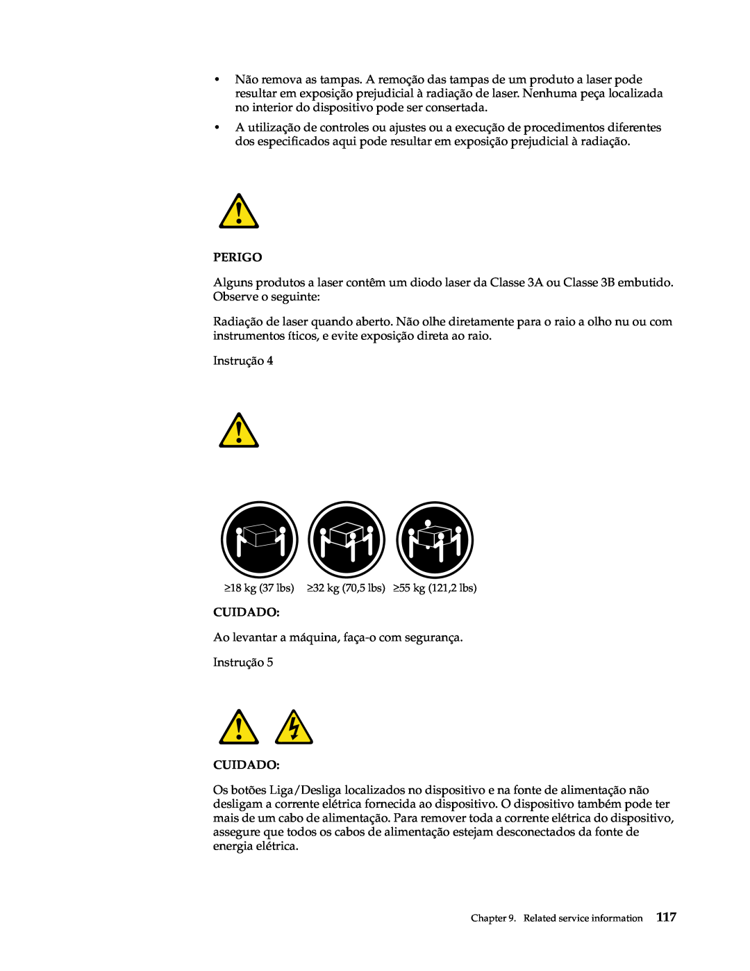 IBM xSeries 330 manual Perigo, Instrução, Cuidado 