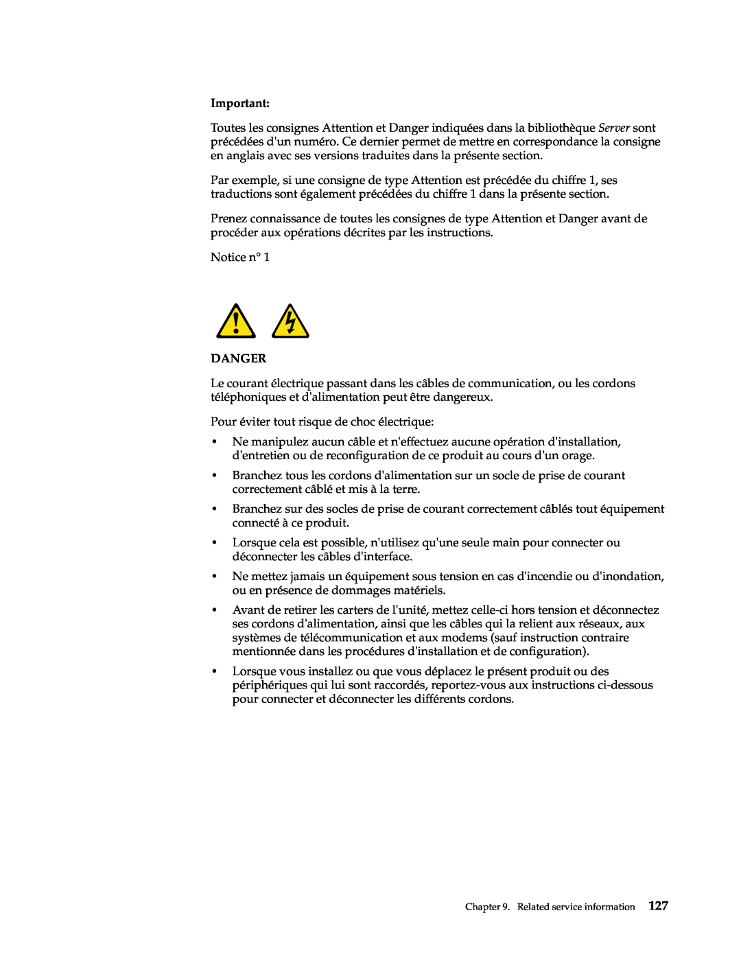 IBM xSeries 330 manual Notice n, Danger 