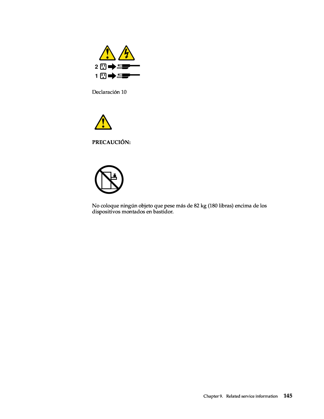 IBM xSeries 330 manual Declaración, Precaución, Related service information 