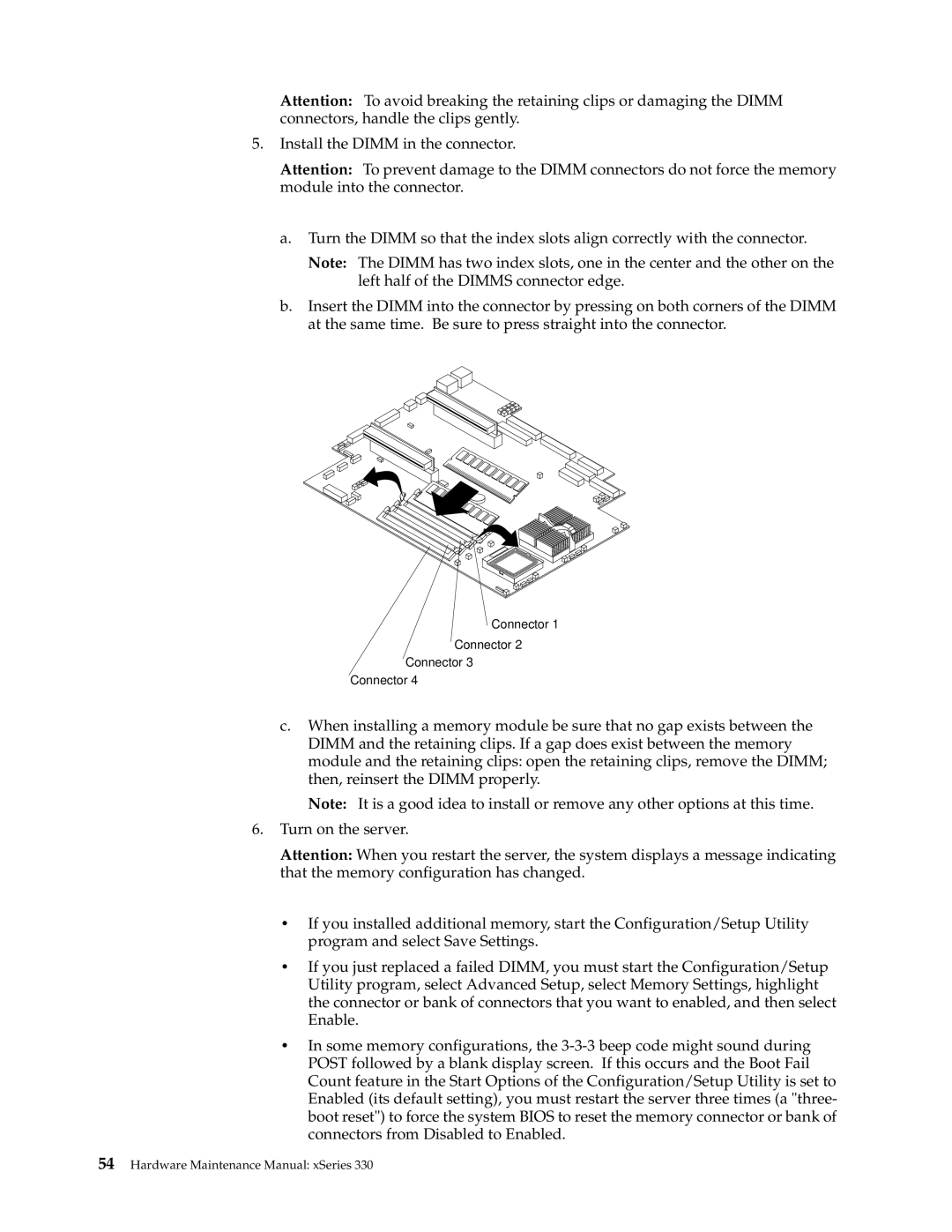 IBM xSeries 330 manual Connector 