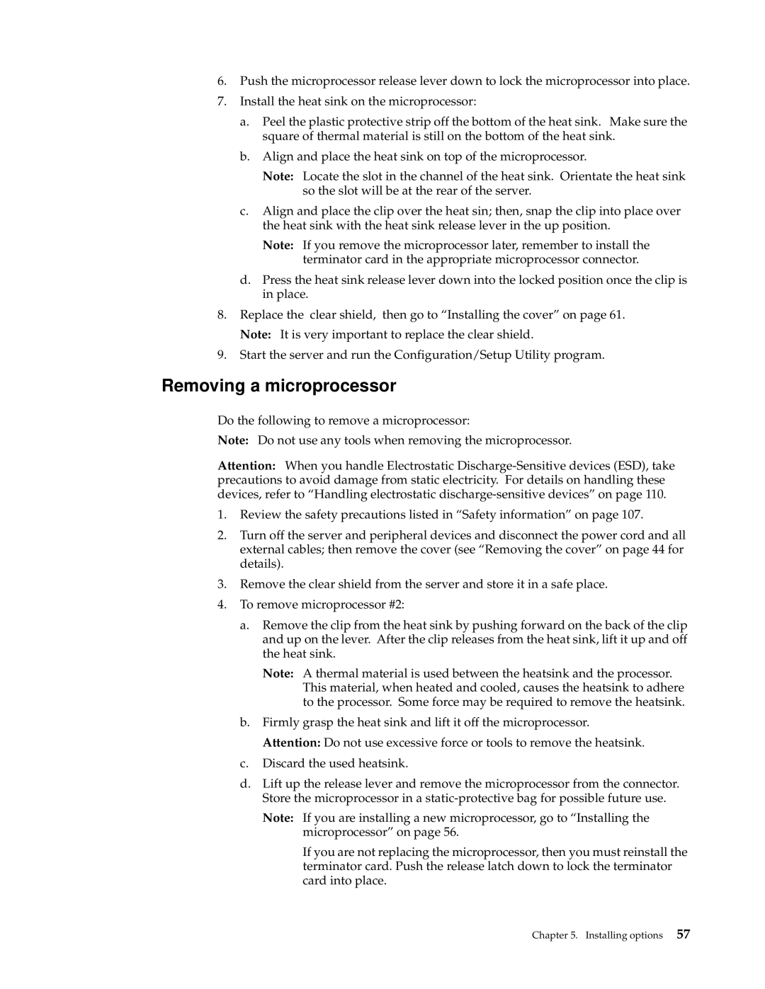 IBM xSeries 330 manual Removing a microprocessor 