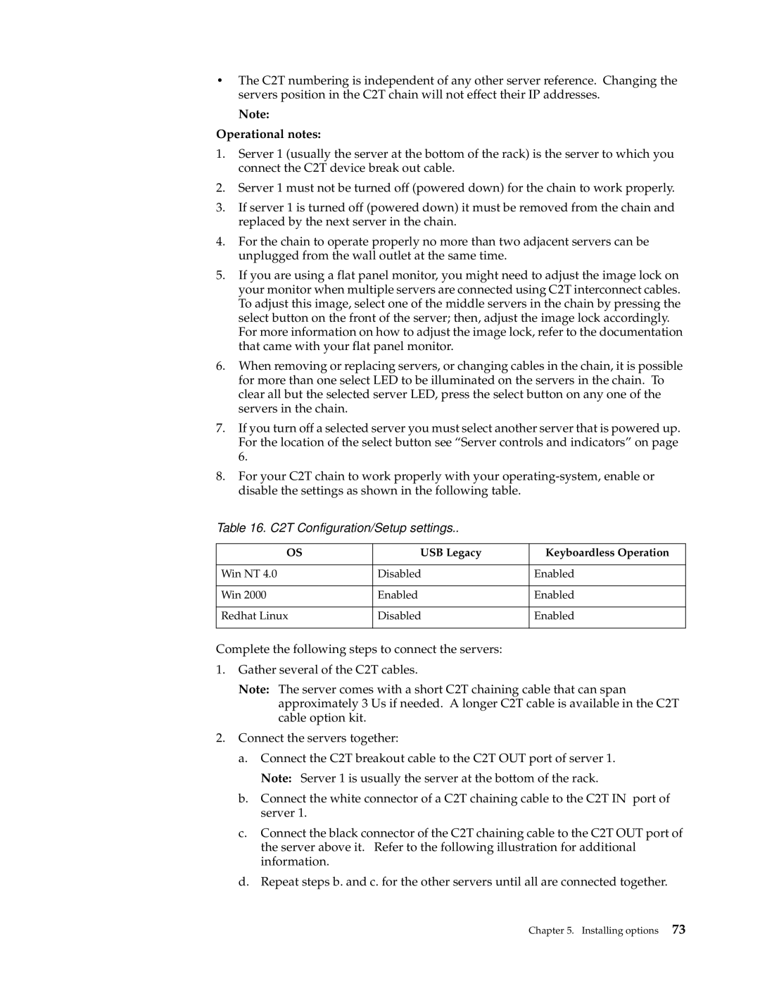 IBM xSeries 330 manual Operational notes, USB Legacy Keyboardless Operation 