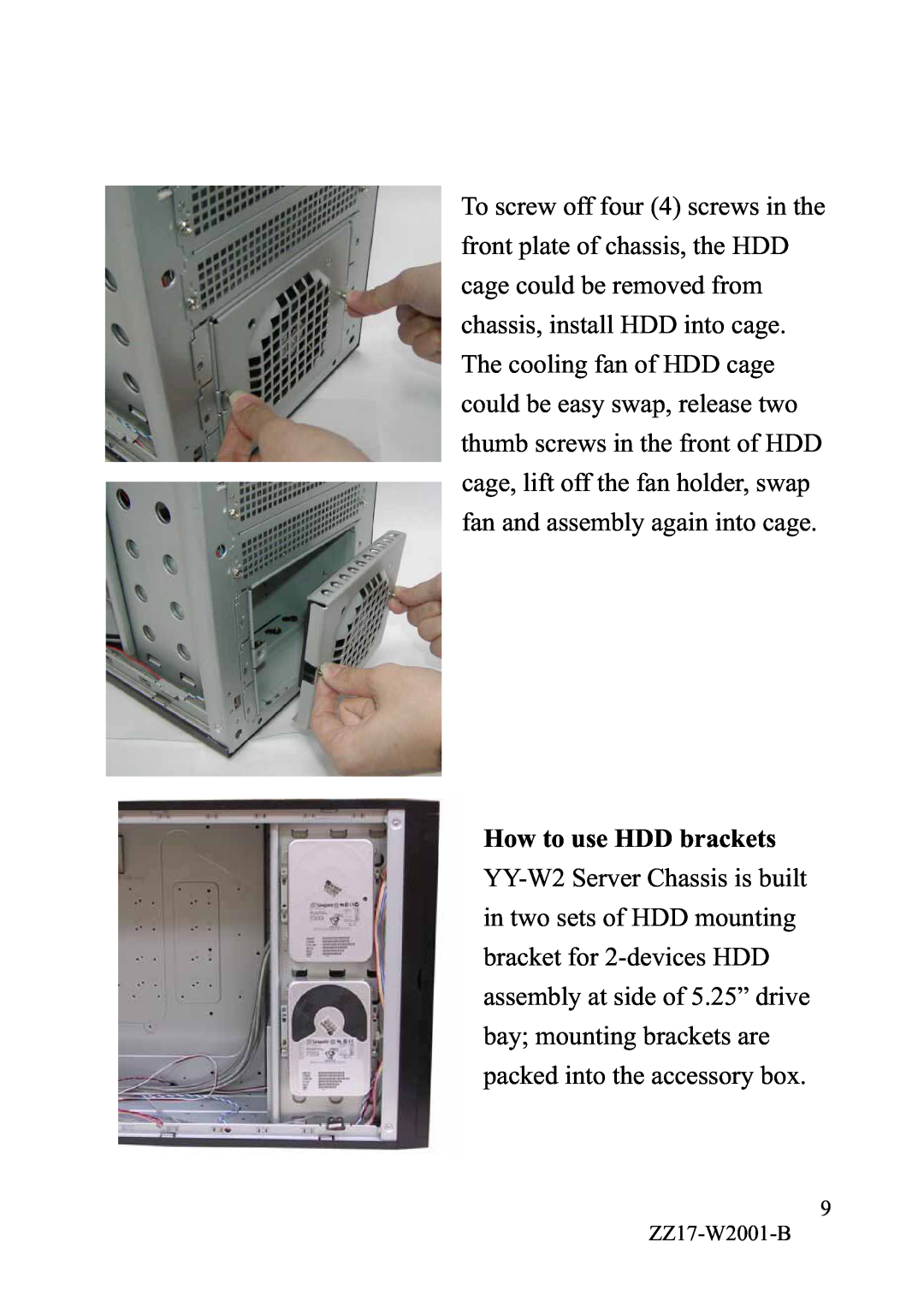 IBM YY-R5xx, YY-W2xx manual How to use HDD brackets 