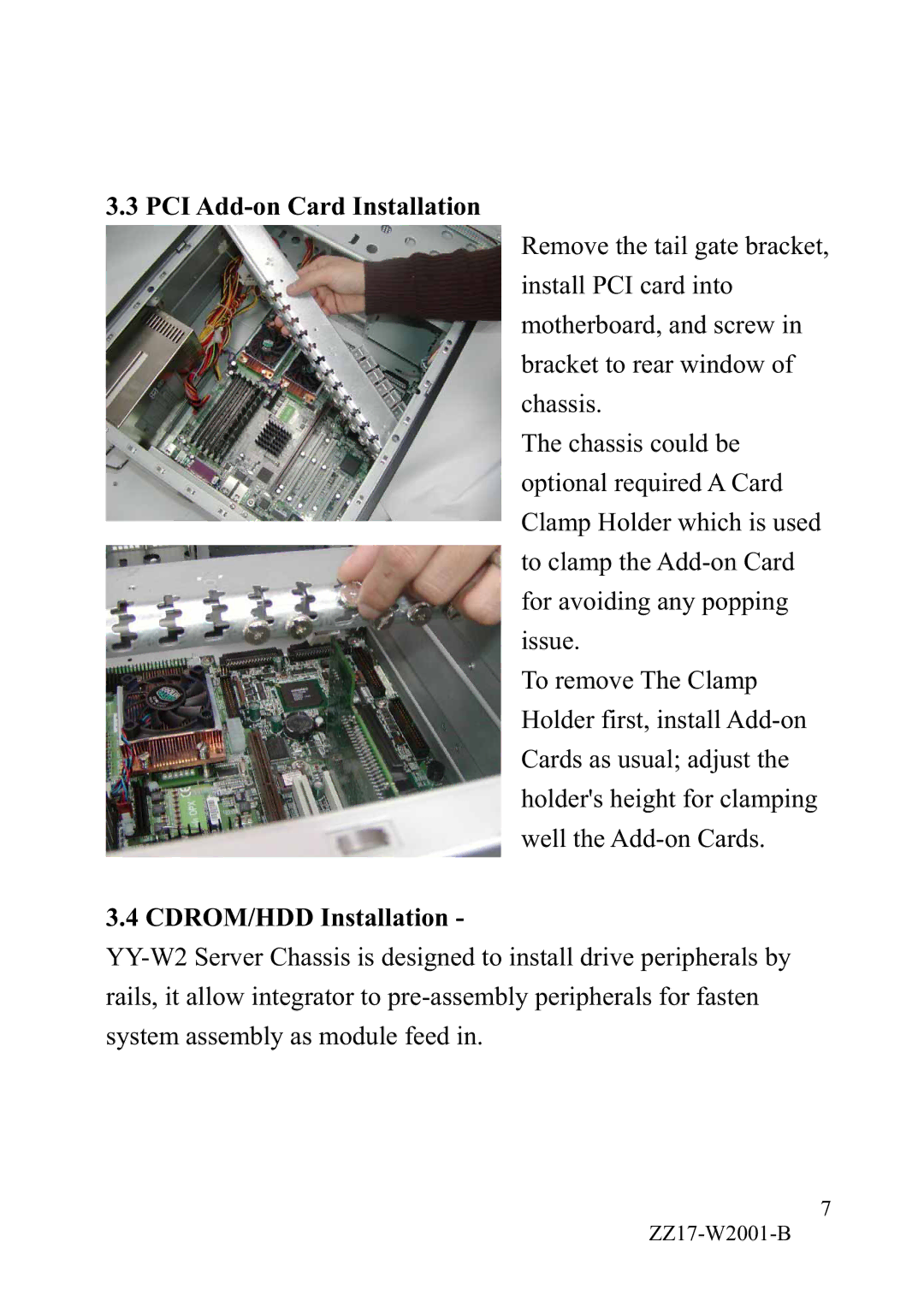 IBM YY-R5xx, YY-W2xx manual PCI Add-on Card Installation, CDROM/HDD Installation 