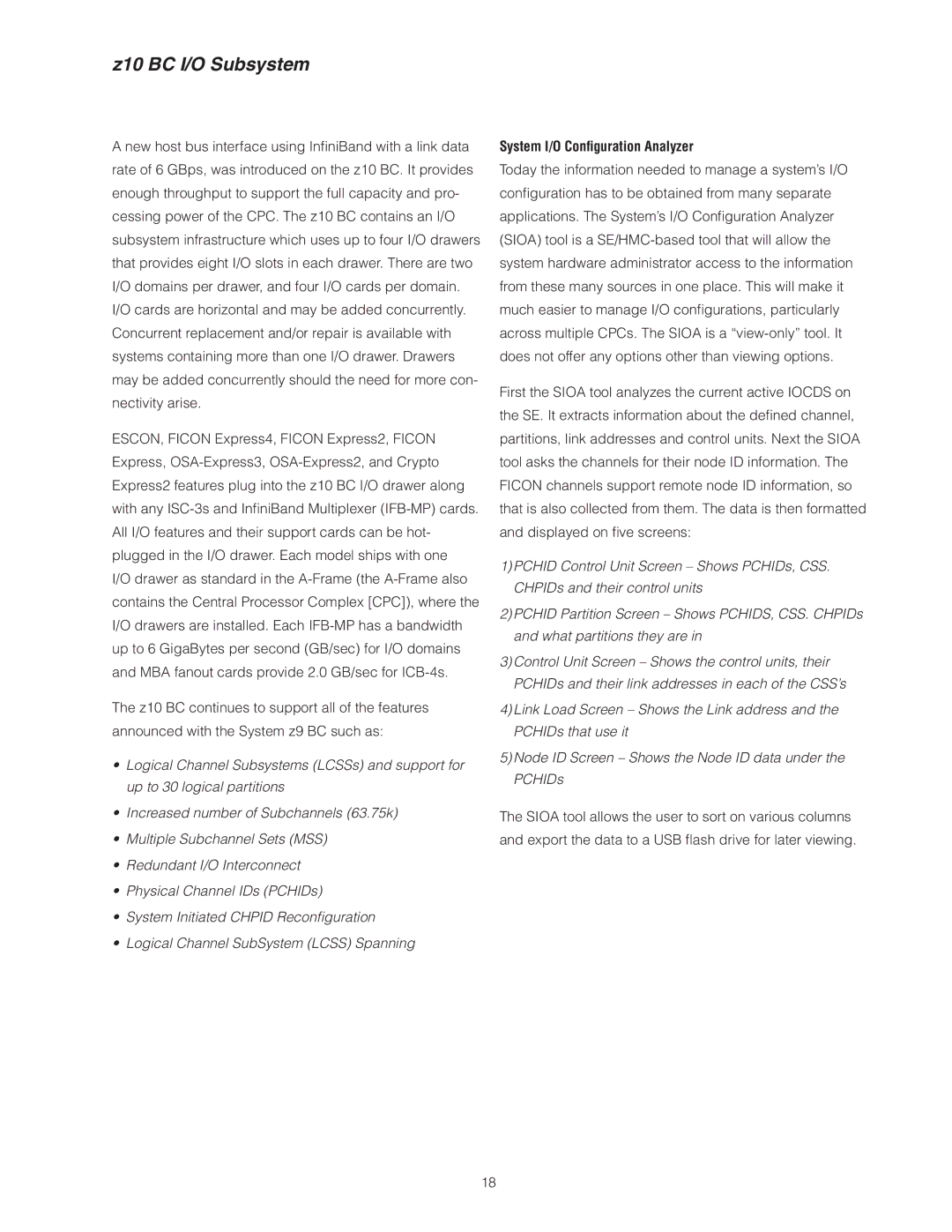 IBM manual Z10 BC I/O Subsystem, System I/O Conﬁguration Analyzer 