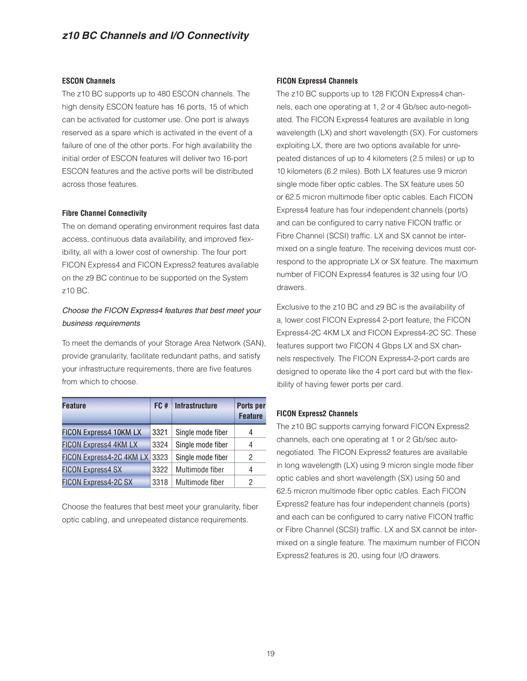 IBM manual Z10 BC Channels and I/O Connectivity 