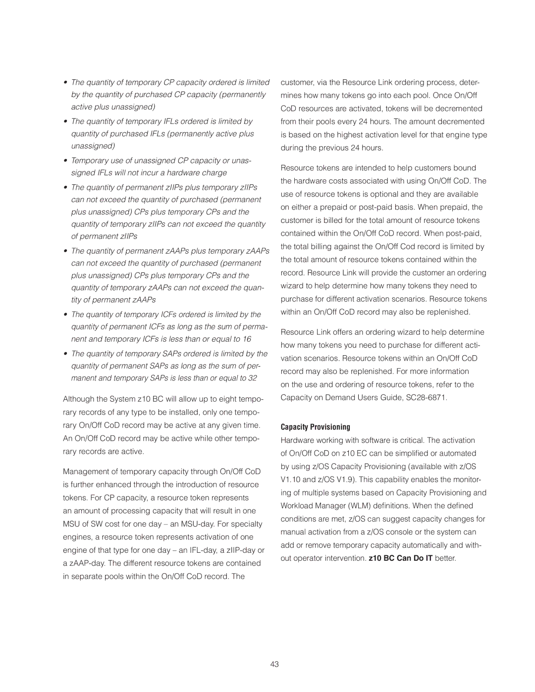 IBM Z10 BC manual Capacity Provisioning 