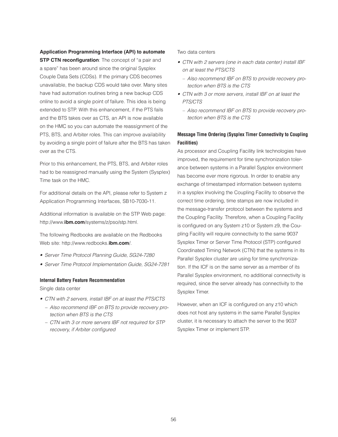 IBM Z10 BC manual Application Programming Interface API to automate, Internal Battery Feature Recommendation 