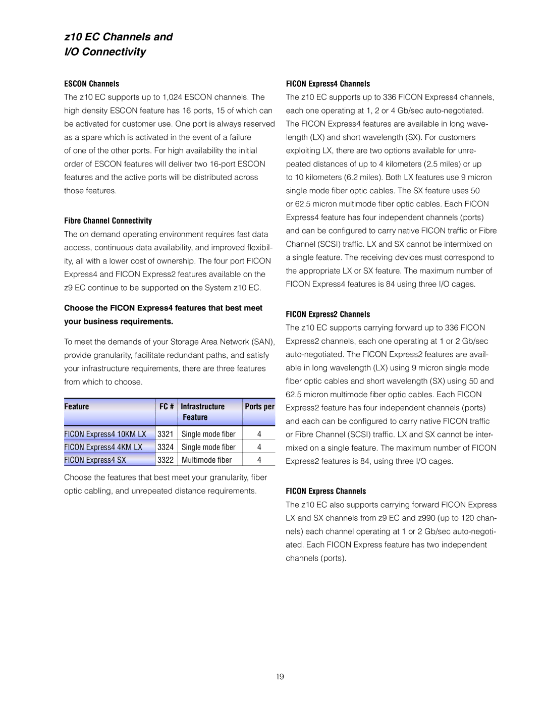 IBM manual Z10 EC Channels and I/O Connectivity 