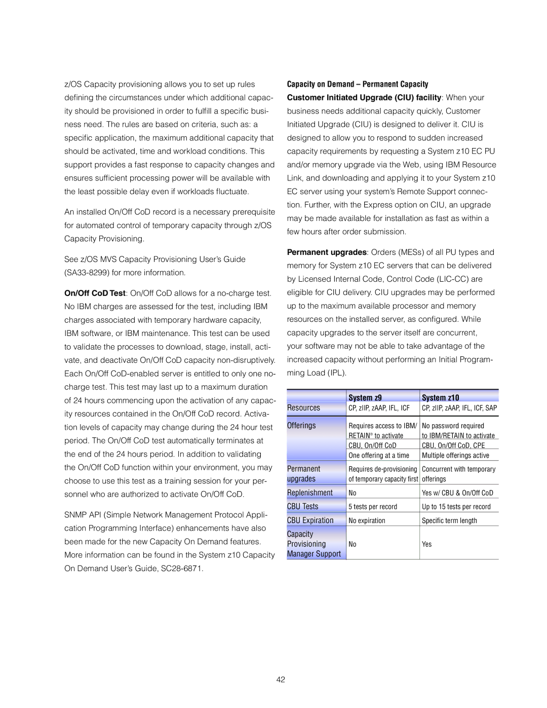 IBM Z10 EC manual OS Capacity provisioning allows you to set up rules, System z9 System z10 