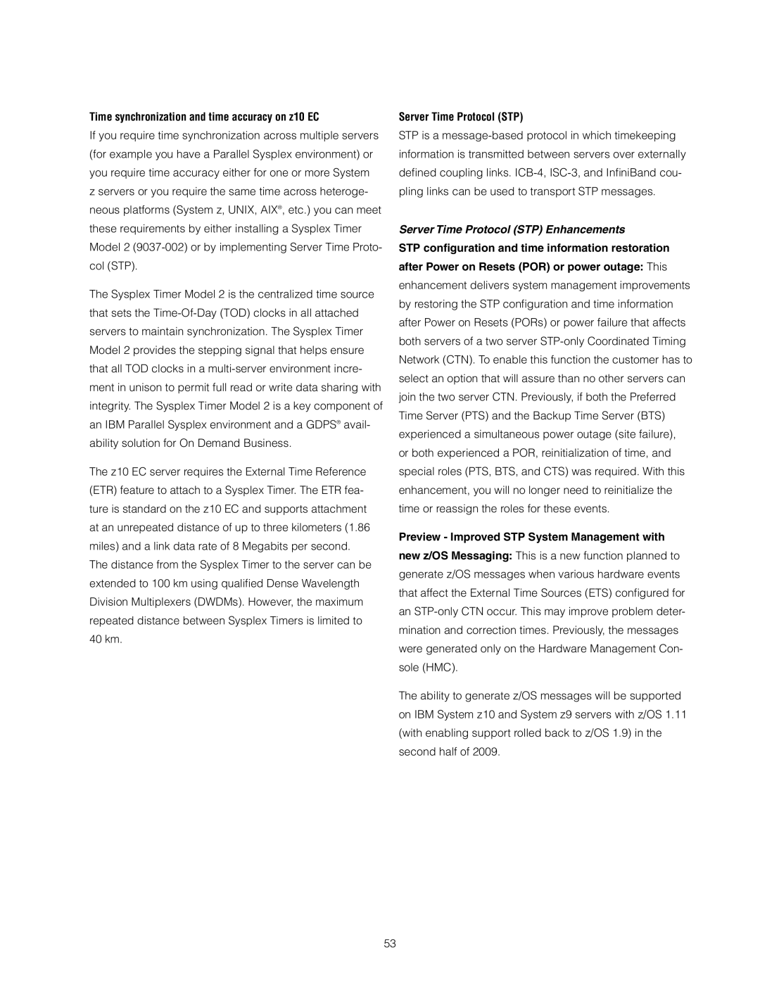 IBM Z10 EC manual Time synchronization and time accuracy on z10 EC, Server Time Protocol STP 