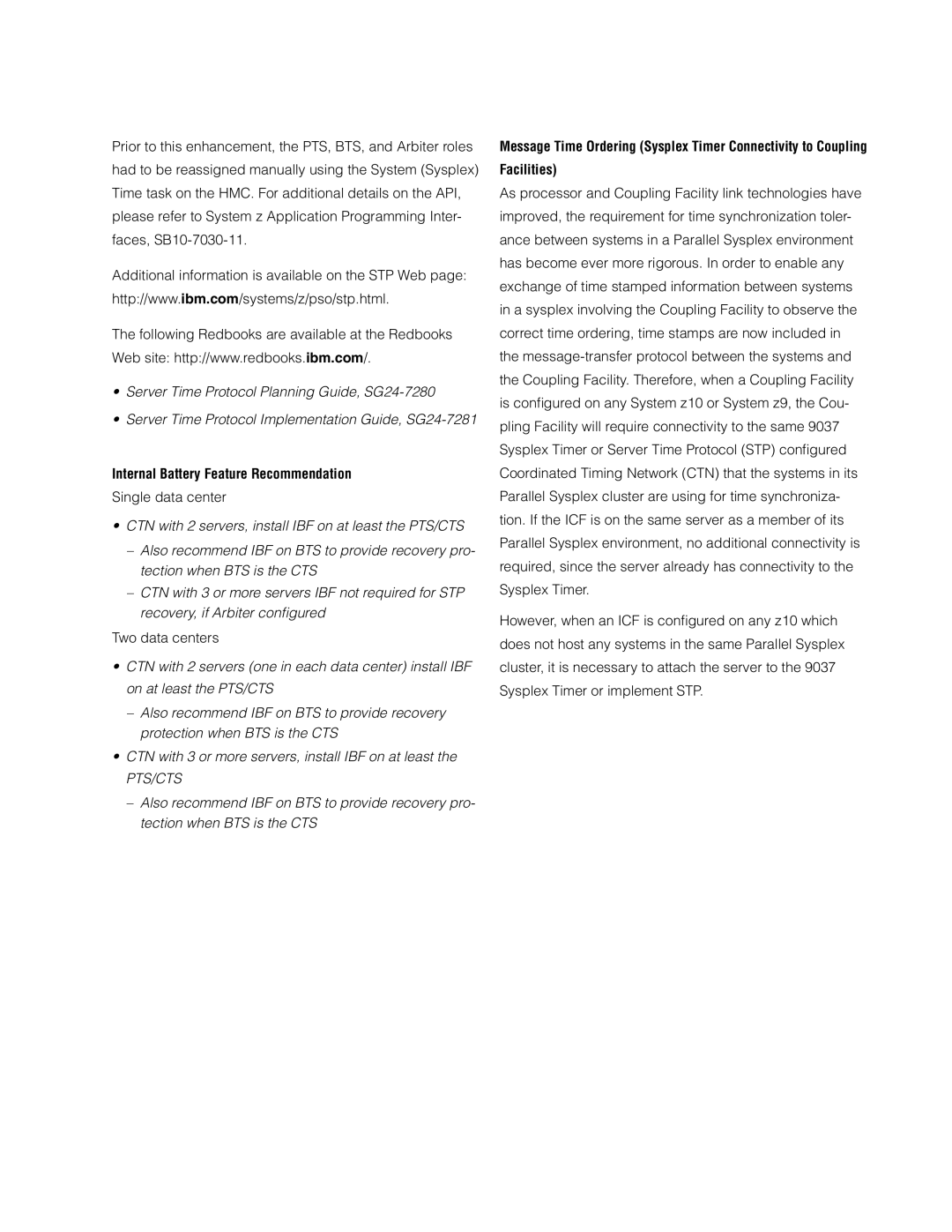 IBM Z10 EC manual Internal Battery Feature Recommendation 