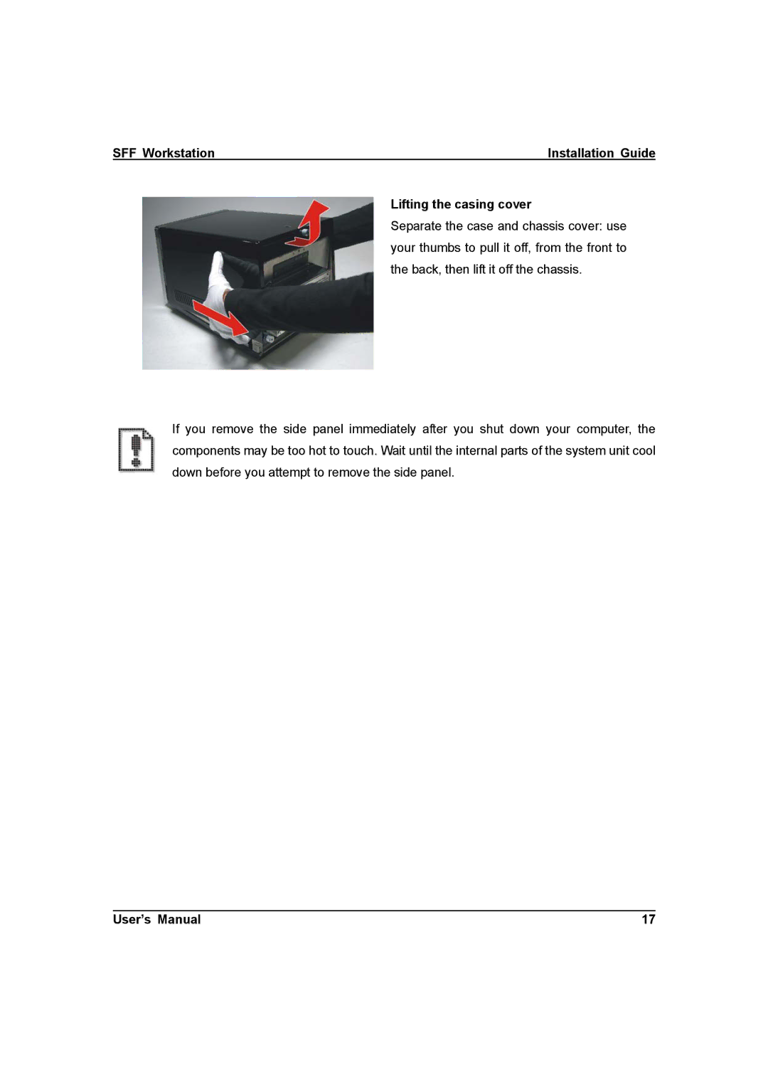 IBM ZMAXdp user manual Lifting the casing cover 