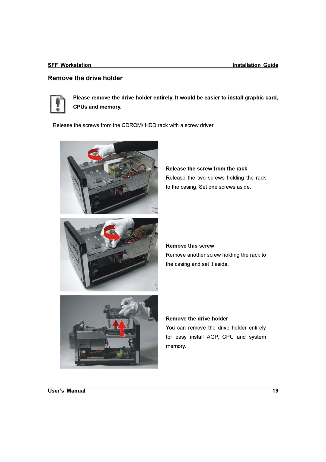 IBM ZMAXdp user manual Remove the drive holder, Release the screw from the rack 