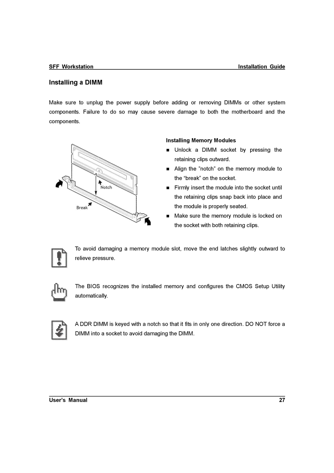 IBM ZMAXdp user manual Installing a Dimm, Installing Memory Modules 