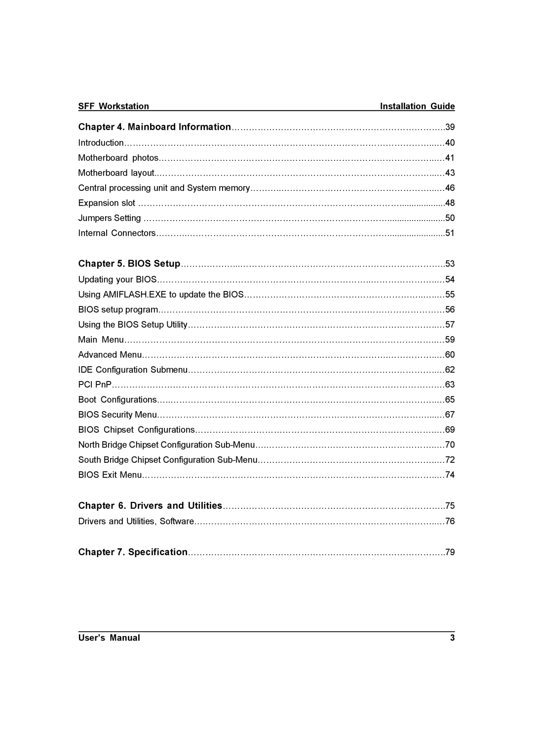 IBM ZMAXdp user manual Mainboard Information………………………………………………………………..39, SFF WorkstationInstallation Guide 