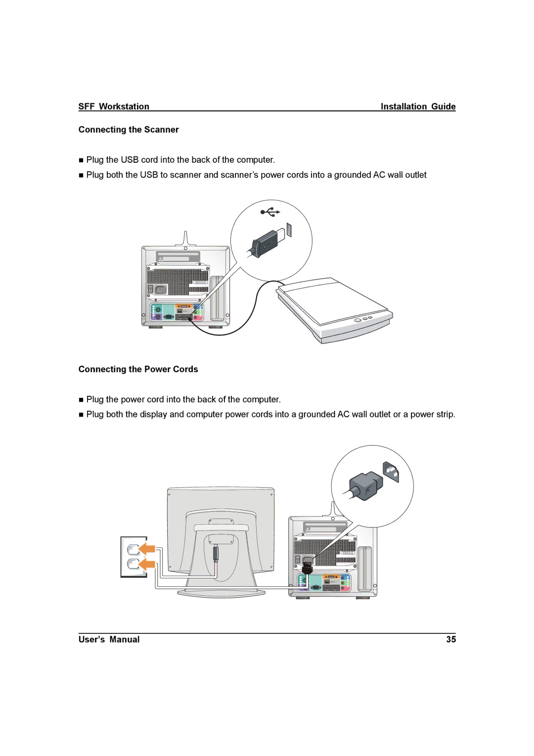 IBM ZMAXdp user manual Connecting the Scanner, Connecting the Power Cords 