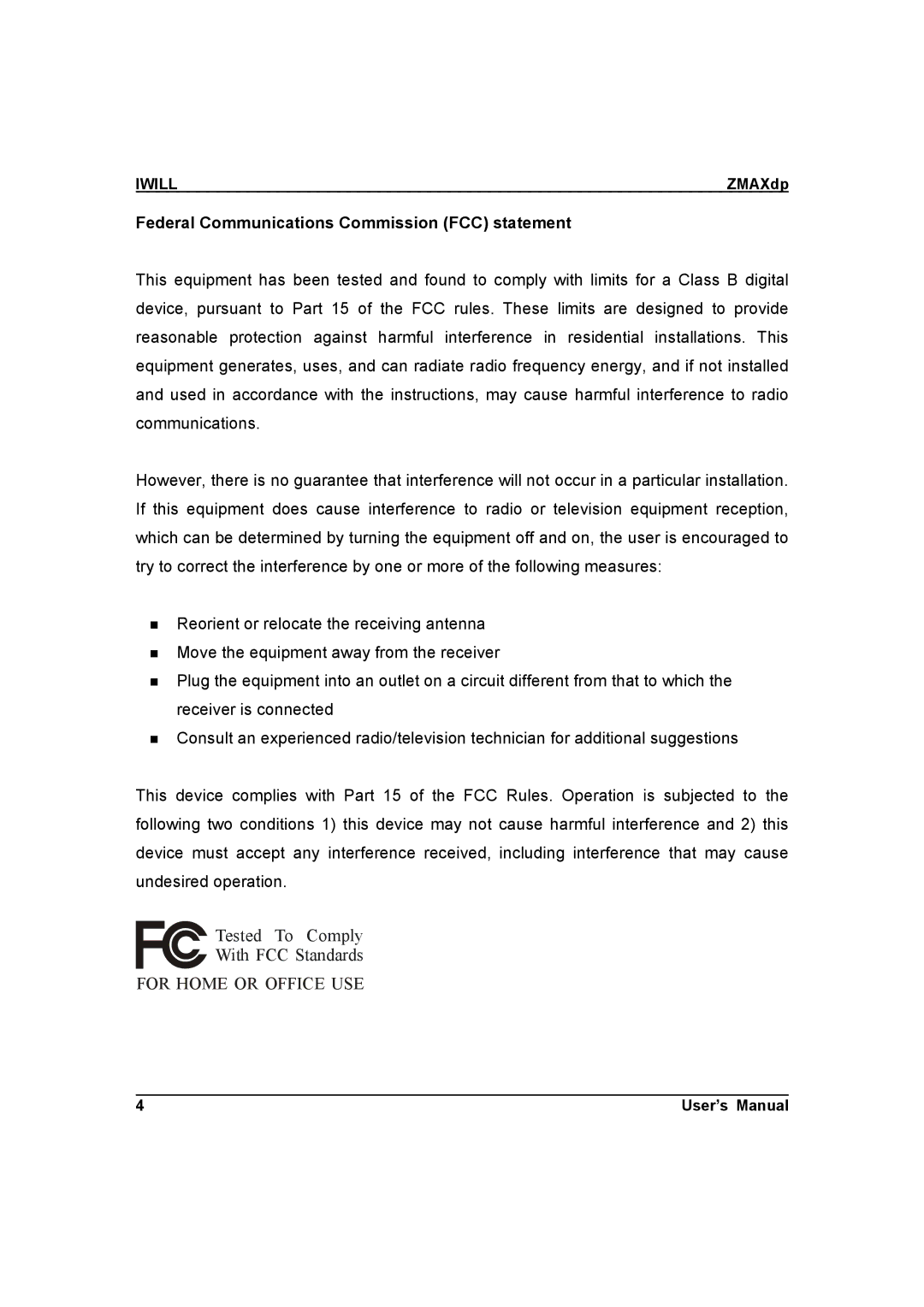 IBM ZMAXdp user manual Federal Communications Commission FCC statement 