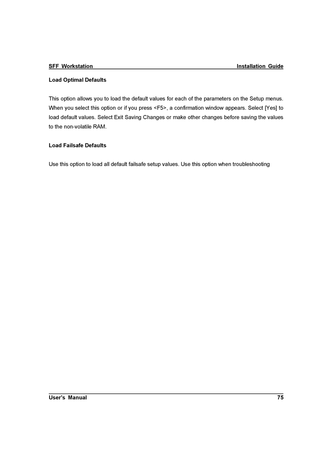 IBM ZMAXdp user manual Load Optimal Defaults, Load Failsafe Defaults 