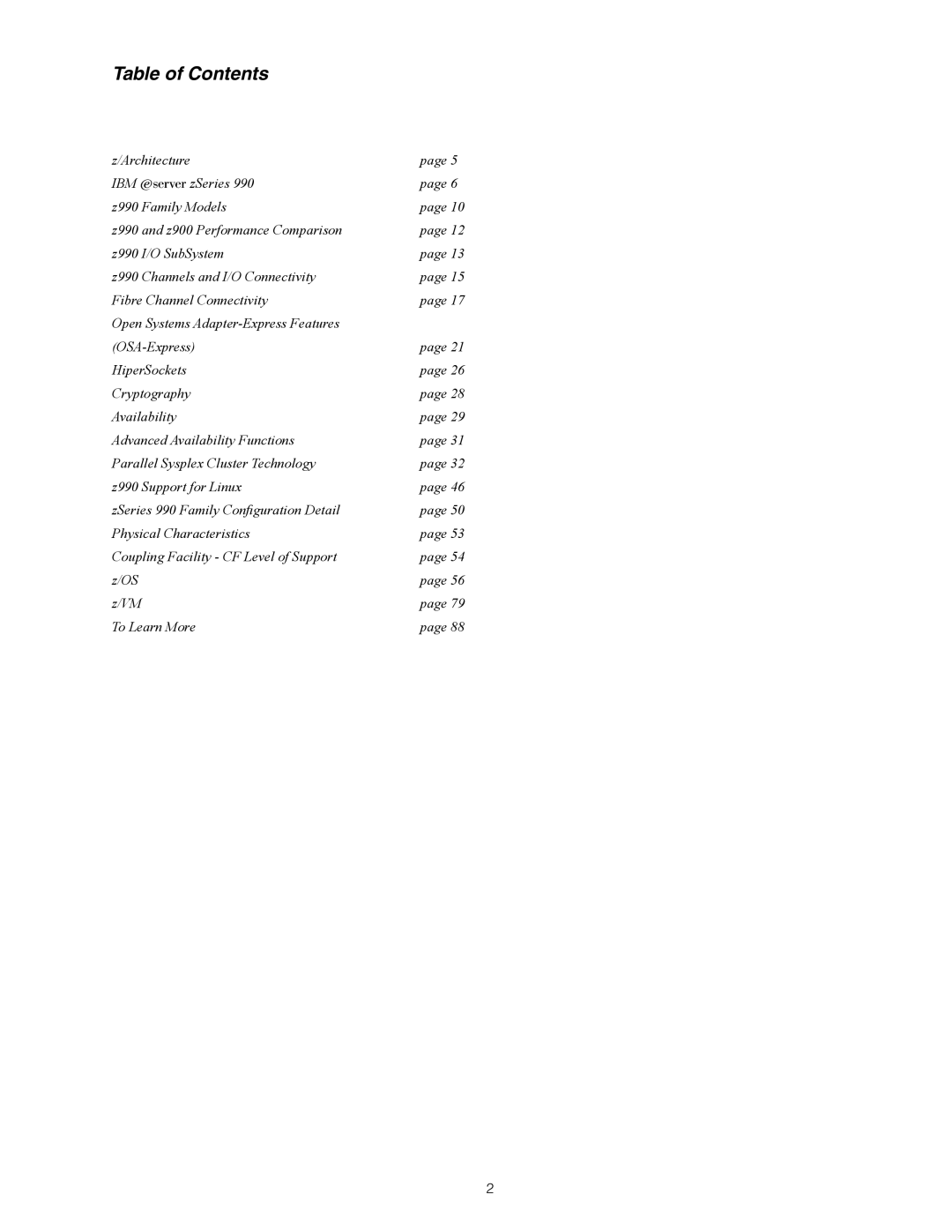 IBM z/OS manual Table of Contents 