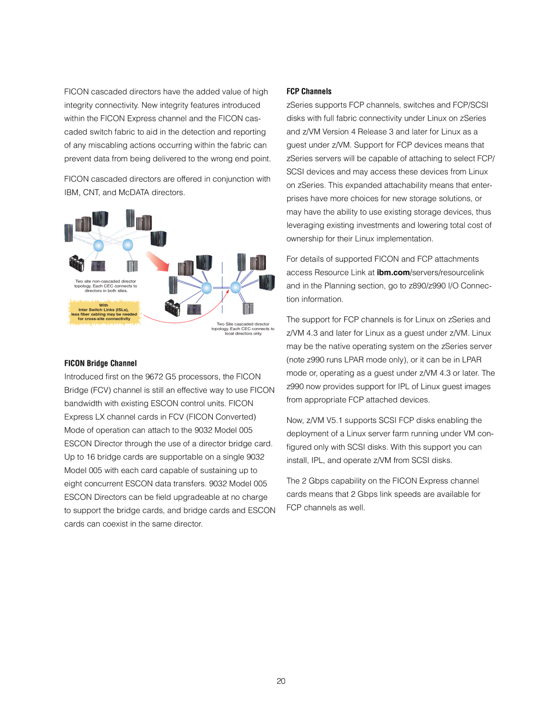 IBM z/OS manual Ficon Bridge Channel, FCP Channels 