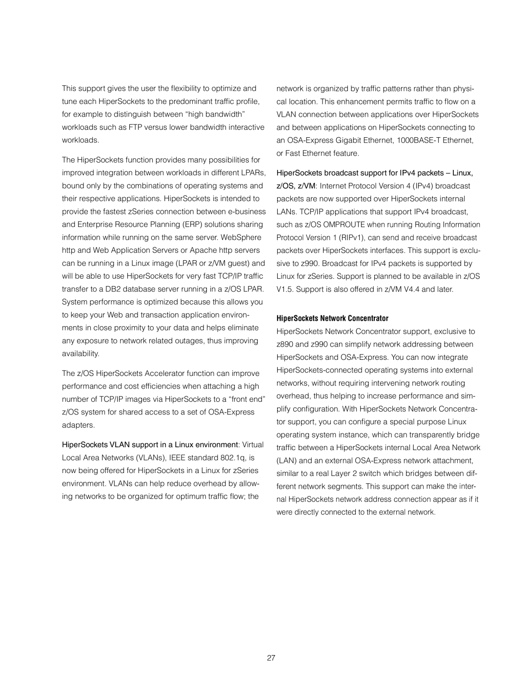 IBM z/OS manual HiperSockets Network Concentrator 