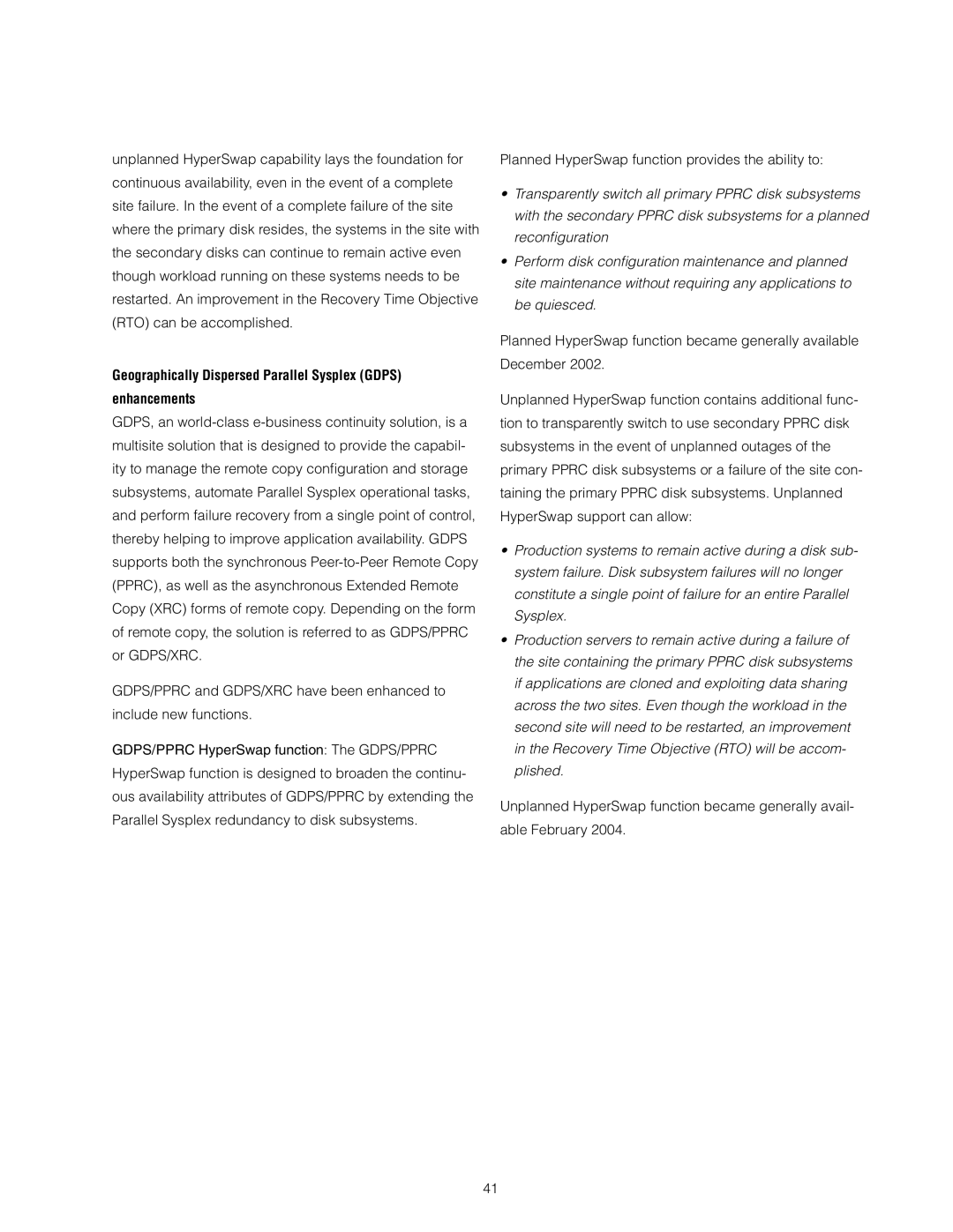 IBM z/OS manual Geographically Dispersed Parallel Sysplex Gdps Enhancements 