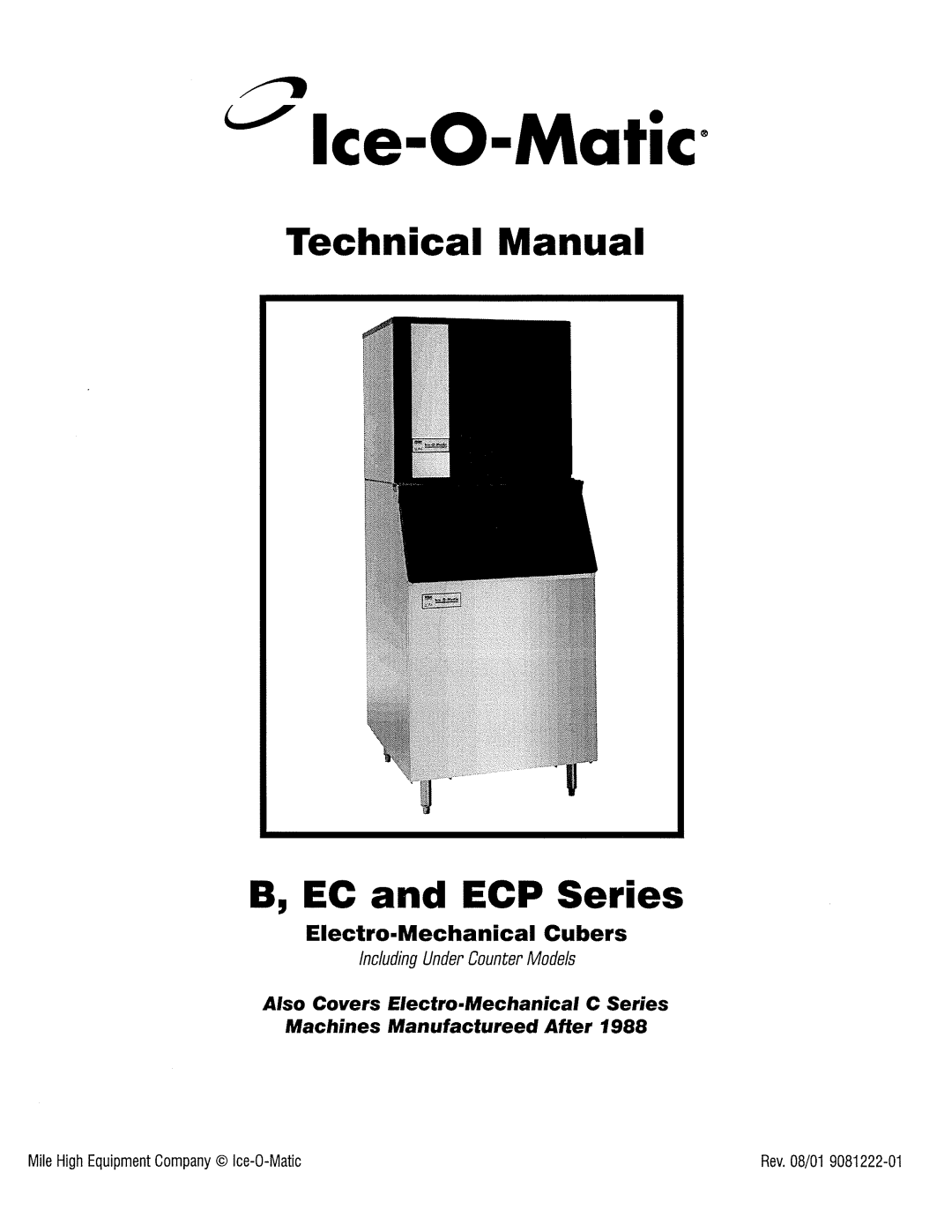 Ice-O-Matic EC Series, B Series, ECP Series manual 