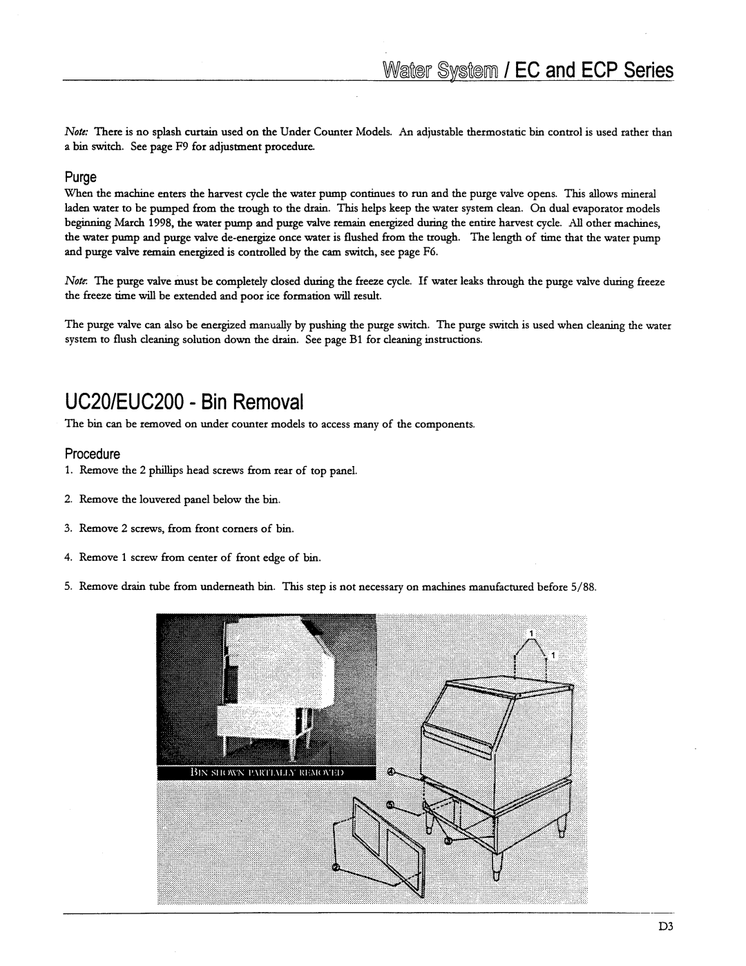 Ice-O-Matic B Series, EC Series, ECP Series manual 