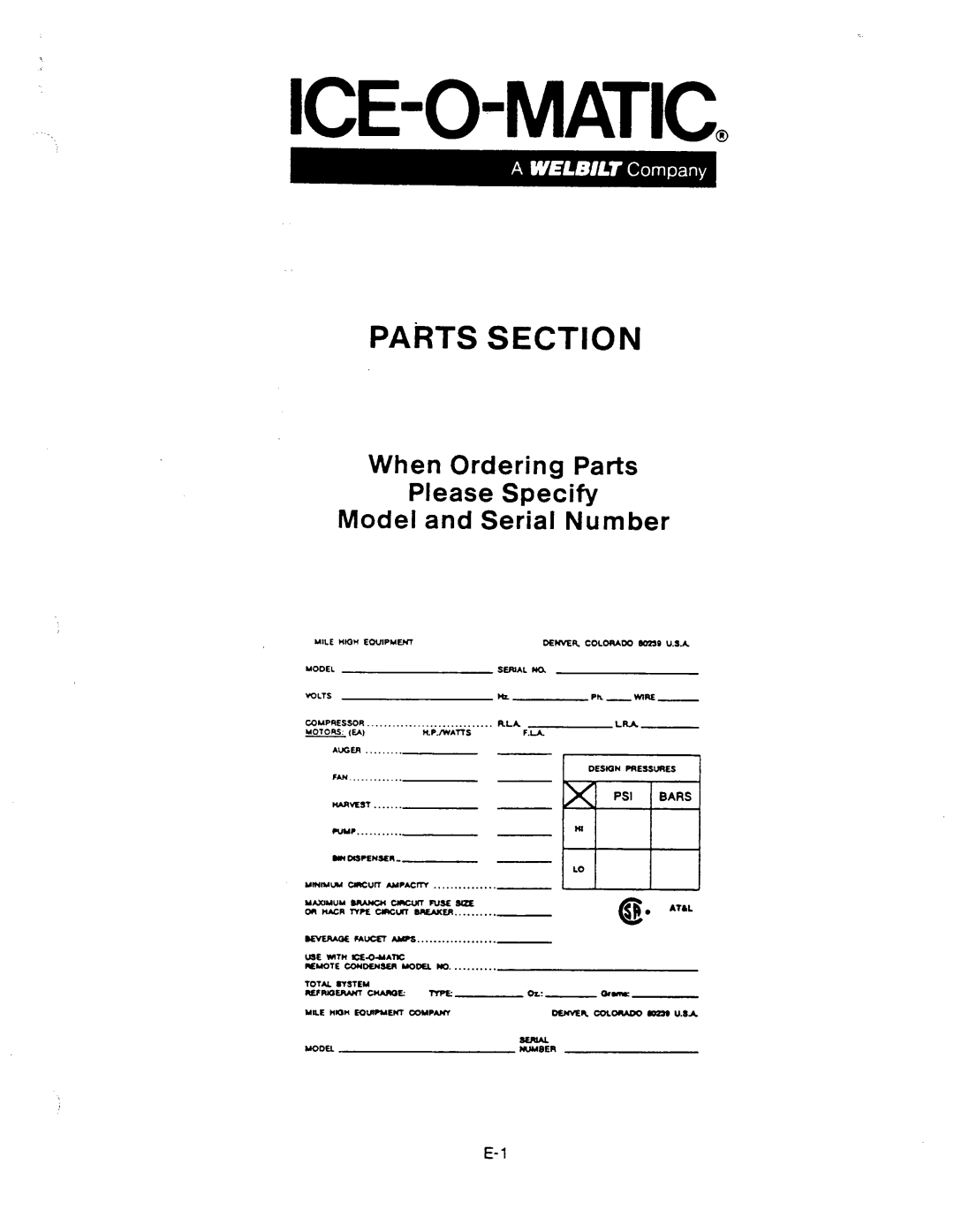 Ice-O-Matic CD210 manual 