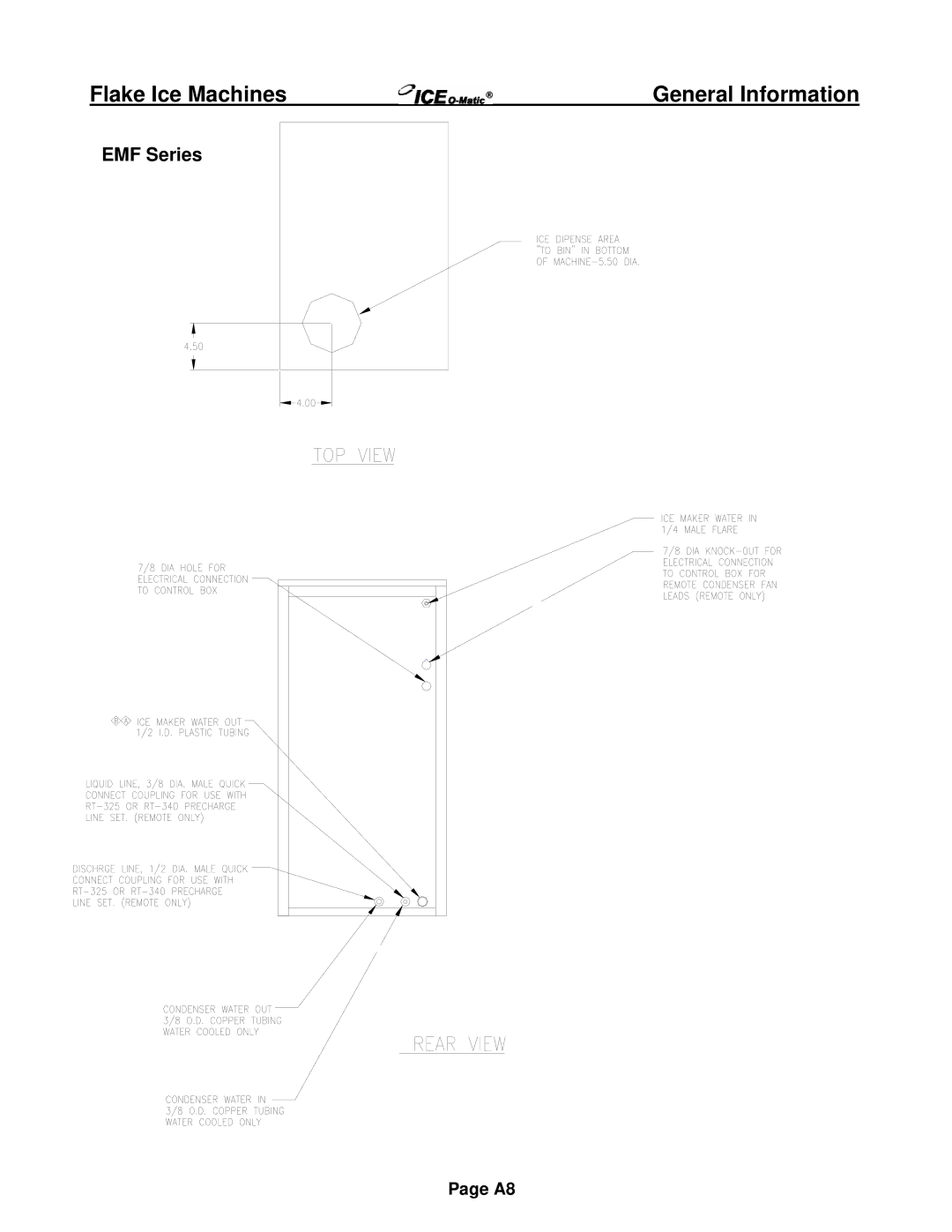 Ice-O-Matic EMF Series, EF Series installation manual 