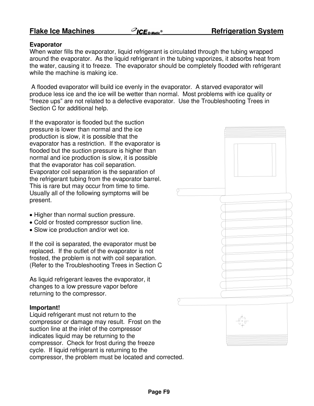 Ice-O-Matic EMF Series, EF Series installation manual Evaporator 