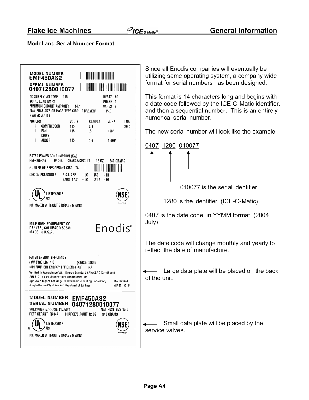 Ice-O-Matic EMF Series, EF Series installation manual 