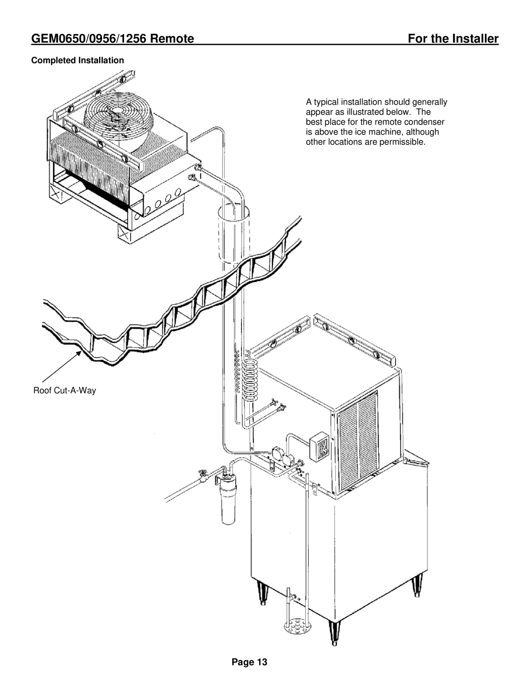 Ice-O-Matic GEM0956R, GEM1256R, GEM0650R installation manual Completed Installation 