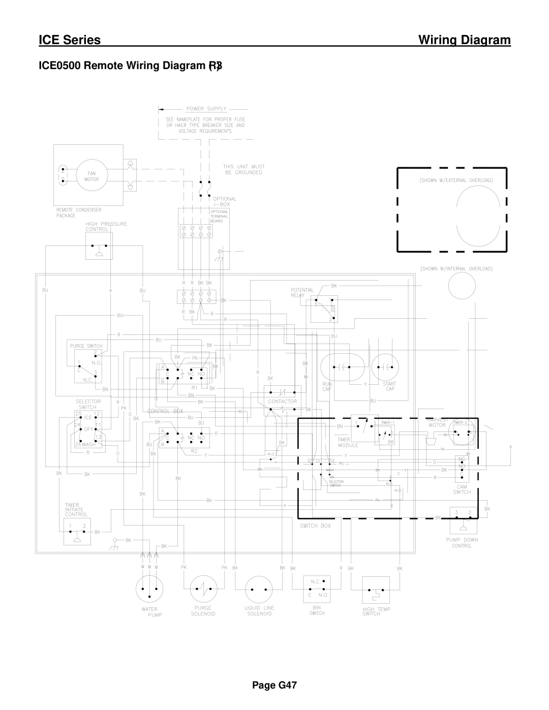 Ice-O-Matic ICE0250 Series installation manual ICE0500 Remote Wiring Diagram R3 