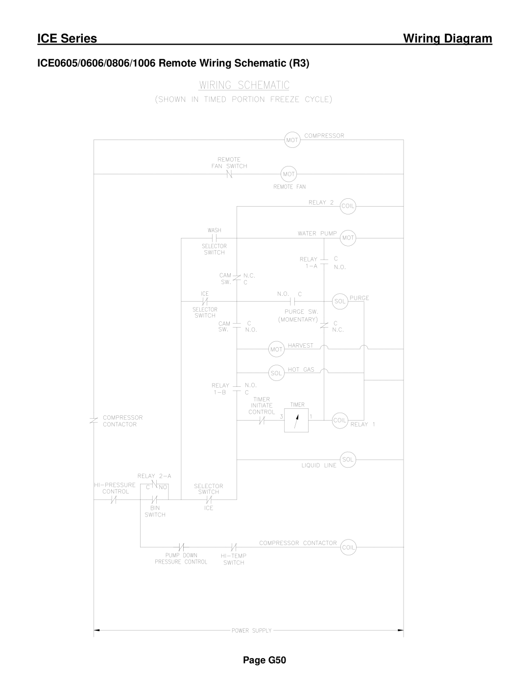 Ice-O-Matic ICE0250 Series installation manual ICE0605/0606/0806/1006 Remote Wiring Schematic R3 