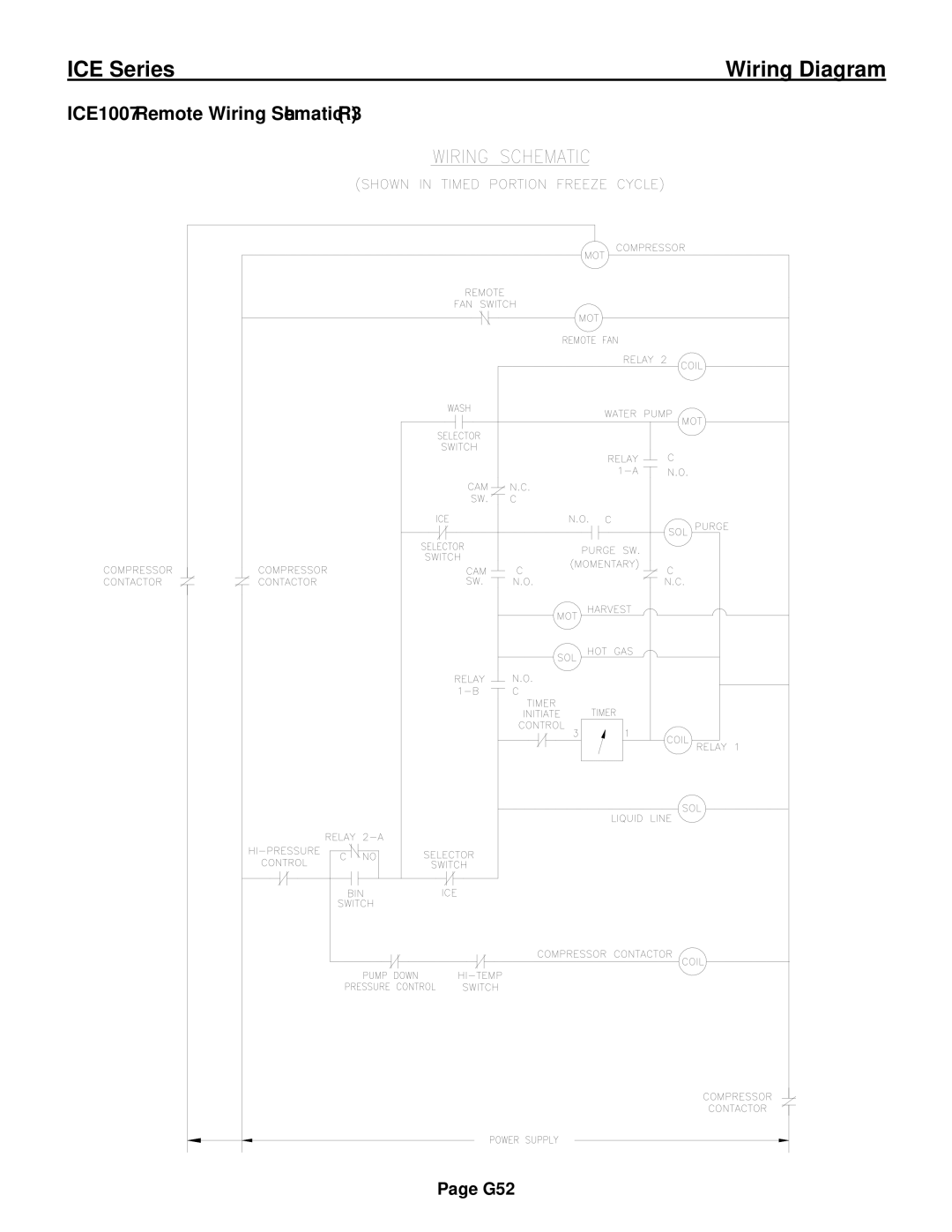 Ice-O-Matic ICE0250 Series installation manual ICE1007 Remote Wiring Schematic R3 